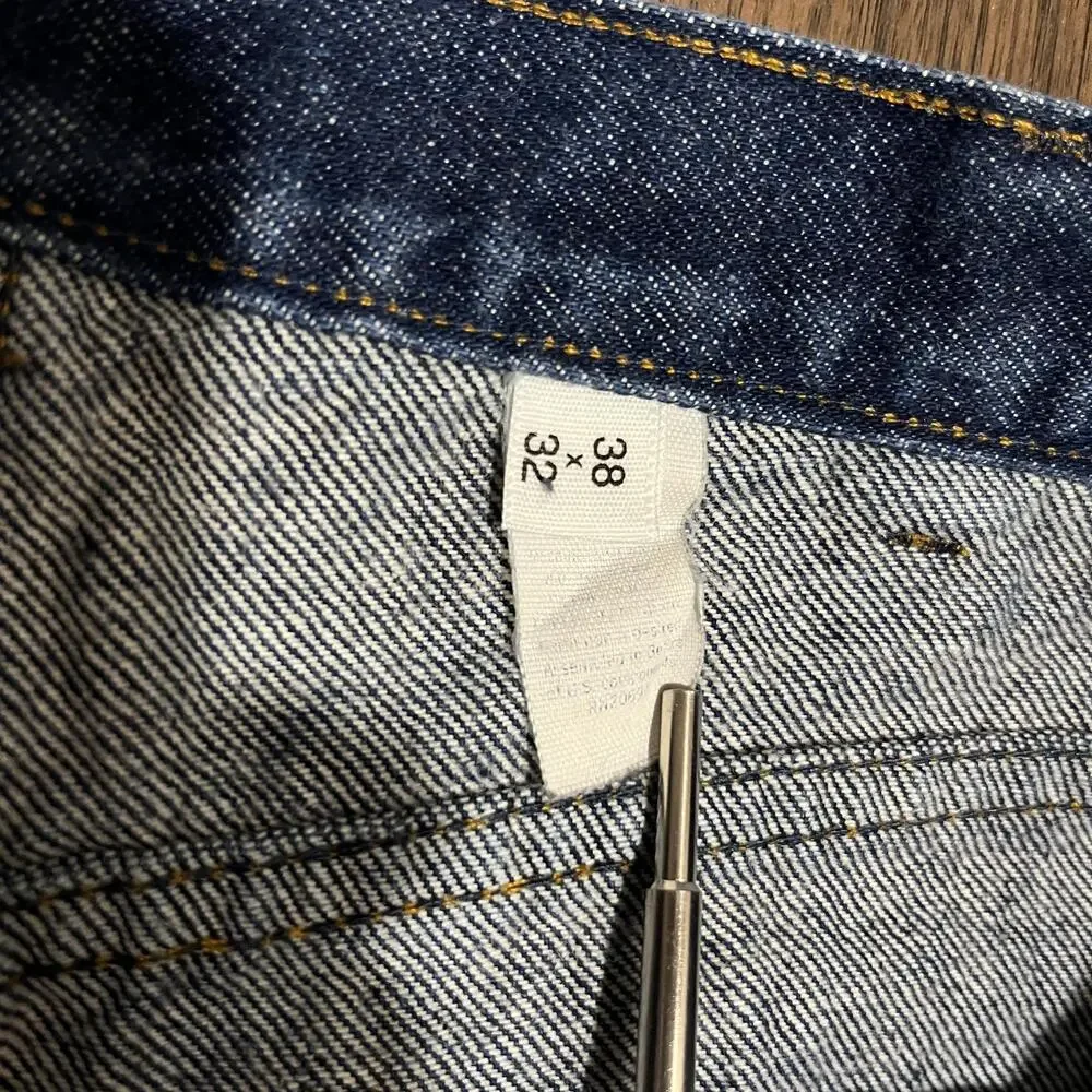 Vintage Talon Jeans Mens 38x32 Straight Leg Denim Pants Classic 1970s 1980s Lee